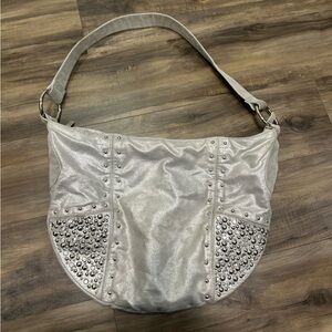 Punk Silver Studded Hobo Bag